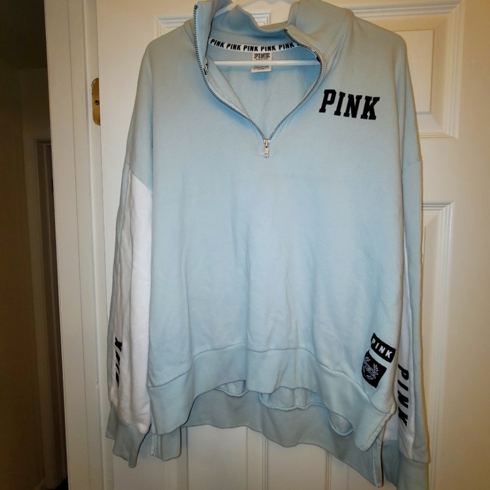 Pink zip up sweater